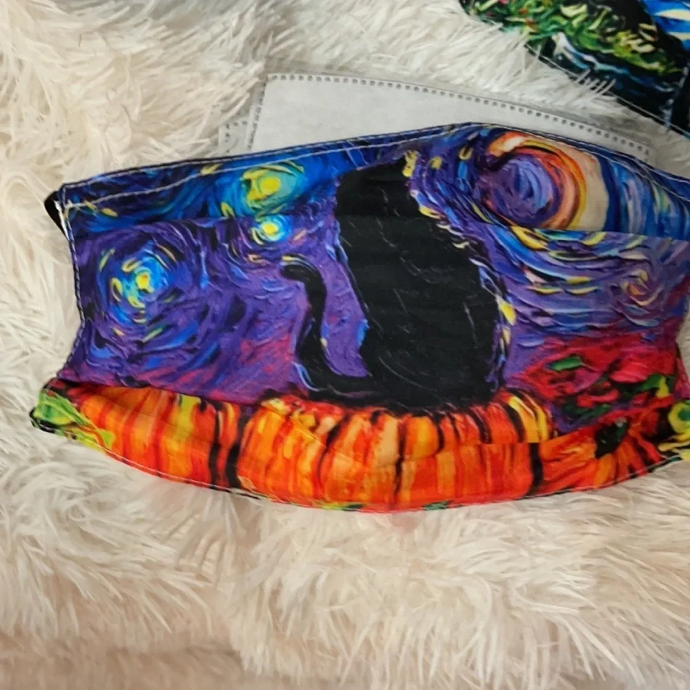 New set/3 Cat art face masks